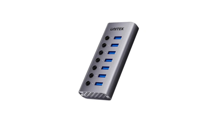 Unitek Hub USB A 3.0 7w1, 5Gbps z przełącznikami portów