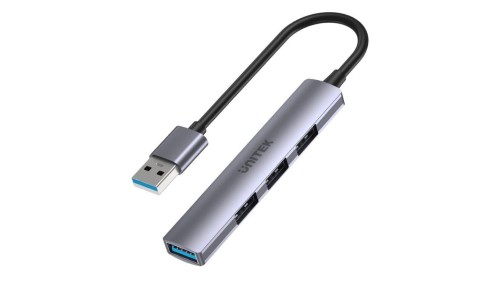 Unitek Hub USB-A 1*USB-A 5 Gbps, 3*USB-A 2.0 alu