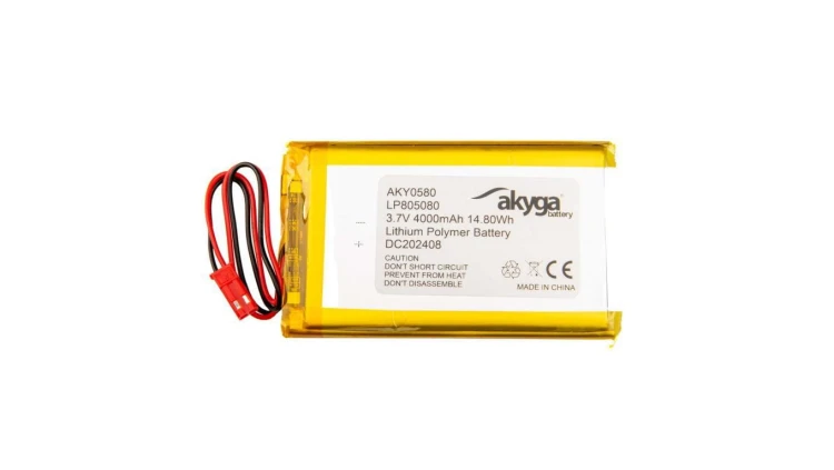 Akumulator litowo-polimerowy Akyga AKY0580 LP805080 Li-Po 3.7V / 4000mAh PCM JST 2.54 2-Pin 150mm
