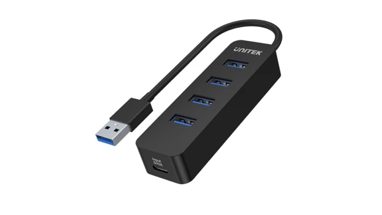Unitek Hub USB-A, 4 porty USB 3.1, aktywny, 10 W