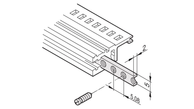 SCHROFF Gwintowane poziome szyny montażowe, M2.5, 84 HP