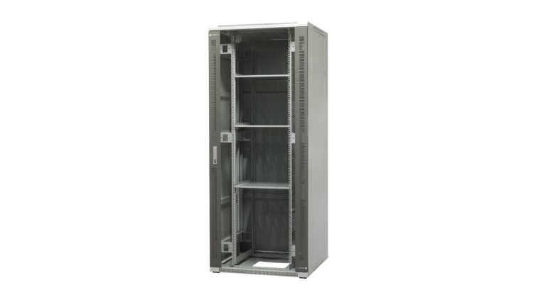 szafa ramowa stojąca EmiterNet Top, 42U, wym. 800X800x1980 (szer. x gł. x wys. mm), drzwi blacha/szkło w komplecie panel 4 wenty
