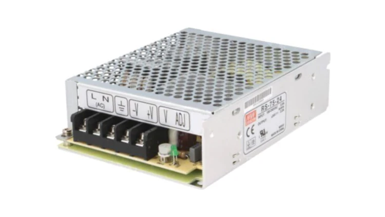 RS-75-24 Zasilacz impulsowy, do wbudowania,modułowy, 75W, 24VDC, 3,2A