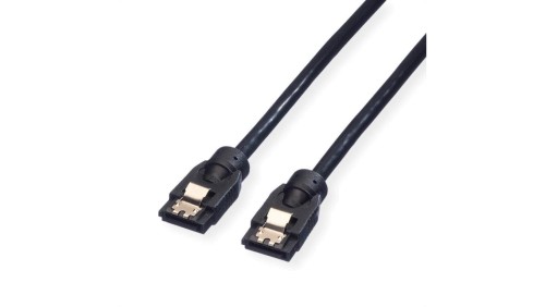 ROLINE Wewnętrzny kabel SATA 6.0 Gbit/s do dysków twardych z blokadą zatrzaskową, 0,5 m