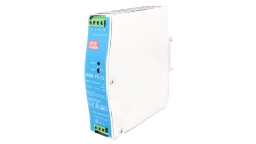 NDR-75-12 Zasilacz impulsowy, na szynę DIN, 75,6W, 12VDC, 6,3A, 90÷264VAC