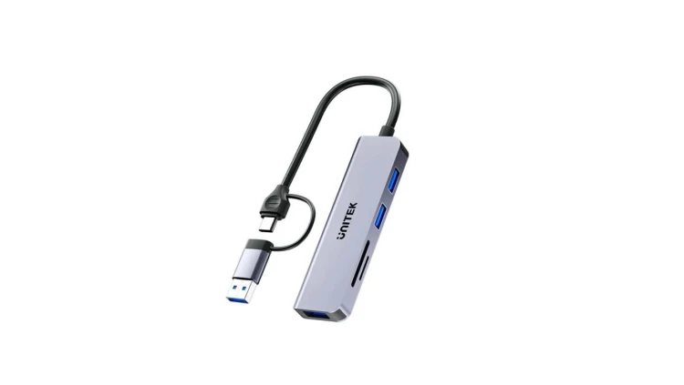 Unitek Hub 5w1 USB-A/C 5 Gbps z czytnikiem kart SD i micro SD