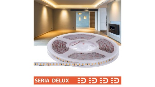Taśma Delux 24V LB 160led 3000K 370lm SMD2835 (10) PL7Y CRI97