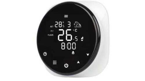 IRH-TRB001 Inteligentny Termostat WiFi, 16A, Okrągły, Czarny, TUYA