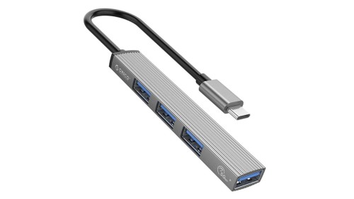 Orico Hub USB-C, USB-A 5Gbps, 3*USB-A 2.0, aluminiowy