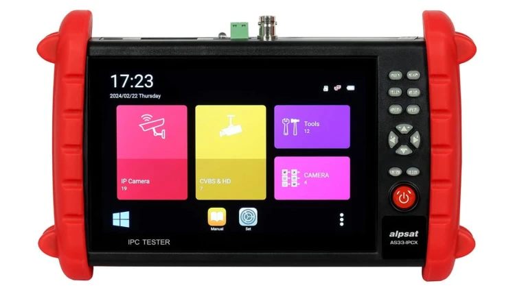 Wielofunkcyjny tester CCTV AS33-IPCX (7, IP, HD-CVI / AHD / HD-TVI / CVBS, HDMI, PoE)