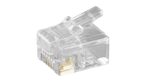 Wtyk Western RJ12 do kabla okrągłego, 6-pinowy - Połączenie typu Wtyk RJ12 (6P6C)