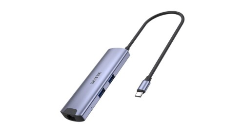 Unitek Aktywny Hub USB-C 5Gbps, HDMI RJ-45 PD 100W
