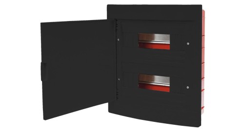 ROZDZIELNIA OBUDOWA ELEKTRYCZNA PODTYNKOWA 2x12 24 CZARNA CZRM-PT-24M
