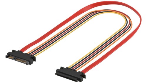 Przedłużacz kabla zasilającego/kabla danych SATA do komputera - Długość kabla 0.5 m