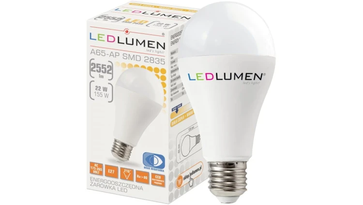 Żarówka A65-AP E27 22W 2552lm LED CCD WW biała ciepła