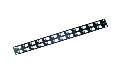 Panel 19 24 x RJ45 STP (1U) dla gniazd STP RJ45 kat.6A, nieuzbrojony, z półką, niebieski DCN/3012KNL-BLCAT6A