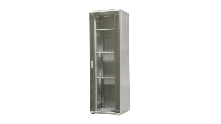 szafa ramowa stojąca EmiterNet Top, 42U, wym. 600X600x1980 (szer. x gł. x wys. mm), drzwi blacha/szkło w komplecie panel 2 wenty