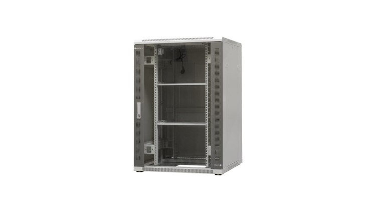 szafa ramowa stojąca EmiterNet Top, 24U, wym. 800X800x1180 (szer. x gł. x wys. mm), drzwi blacha/szkło w komplecie panel 2 wenty
