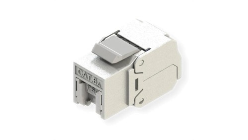 ROLINE Cat.6A (Class EA) Keystone, RJ45, ekranowany, beznarzędziowy, srebrny