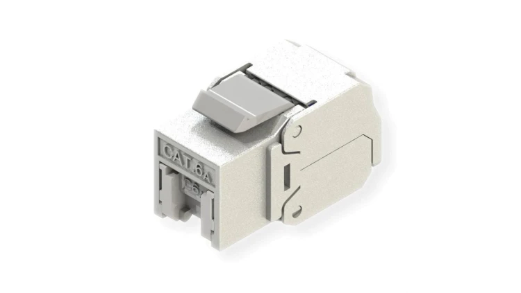 ROLINE Cat.6A (Class EA) Keystone, RJ45, ekranowany, beznarzędziowy, srebrny
