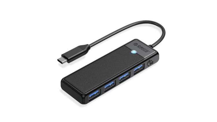 Orico Hub USB-C 4 porty USB-A 3.0 5Gbps czarny