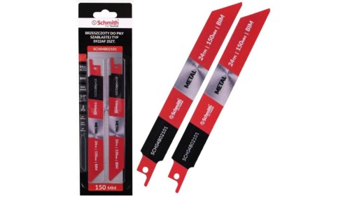 Brzeszczot do piły szablastej 150mm do metalu bi-metal 24TPI 2szt. Schmith