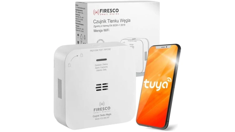 Czujnik czadu Firesco FCO-850 WF z WiFi aplikacja Tuya
