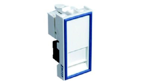 Gniazdo UTP RJ 45 kat. 5e z adapterem 1-modułowe, białe, niskie, 22,5x45x23mm, 45x45, DCN/TS-868K-8-C5E