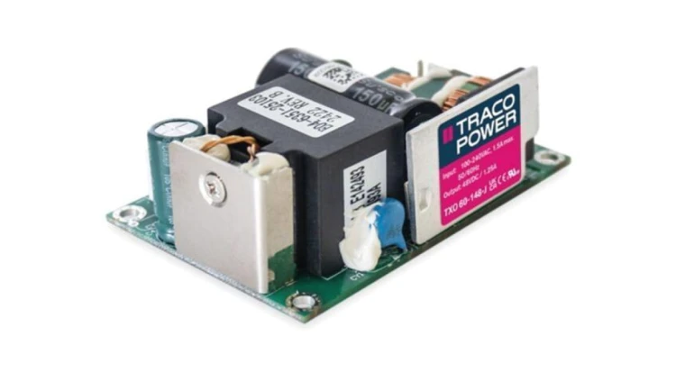 TXO60-112-J Zasilacz impulsowy, otwarty, 60W, 90÷264VAC, Output: 1, Uwyj: 12VDC, 5A