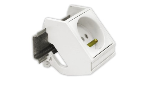 Adapter na szynę DIN do gniazd 22,5x45 2M (45x45) komputerowych i zasilających, FU/FA-2435-DIN-2M