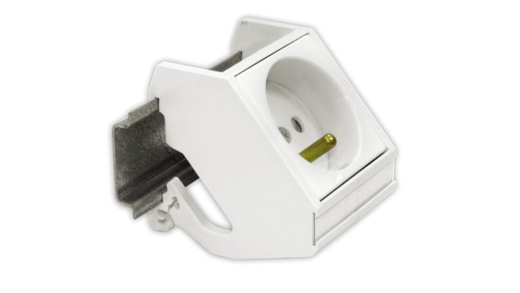 Adapter na szynę DIN do gniazd 22,5x45 2M (45x45) komputerowych i zasilających, FU/FA-2435-DIN-2M