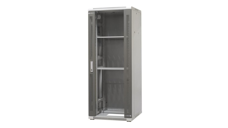 Szafa ramowa stojąca EmiterNet Top, 32U, wym. 600X600x1540 (szer. x gł. x wys. mm), drzwi blacha/szkło w komplecie panel 2 wenty