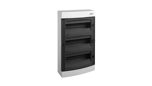 Obudowa instalacyjna PNS skrzynka natynkowa 4x18 modułów 396x651x112mm plastikowa biała z drzwiami przeźroczystymi IP40 NOARK
