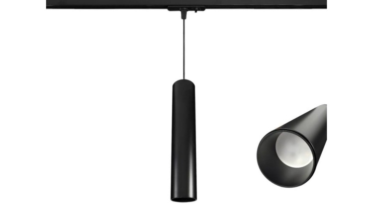 Lampa Szynowa Wisząca 30cm na GU10 Czarna Jednofazowa