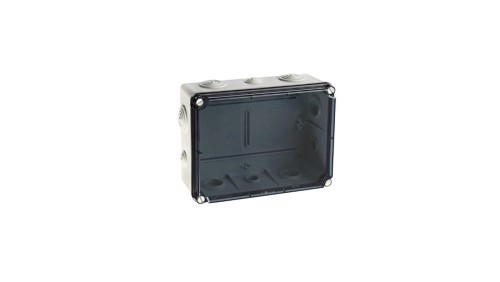 IP65 Puszka hermetyczna LIGHT 197x260x100 pokrywa transparentna, z dławicami (4xM25, 6xM40)