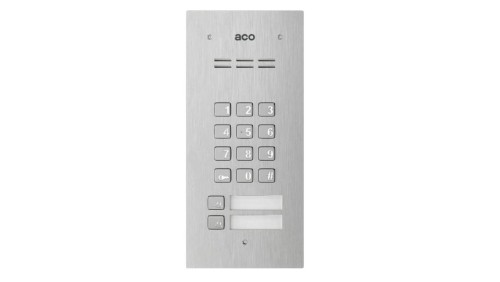 Panel domofonowy COMO-PRO, audio, 2 przyciski, zamek szyfrowy, czytnik breloków, podtynkowy, stal nierdzewna COMO-PRO-CODE-A2