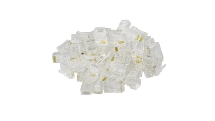 Wtyk modularny RJ45 8P8C kat.6 nieekranowany UTP uniwersalny drut linka przelotowy NEKU opakowanie WORECZEK 100szt.