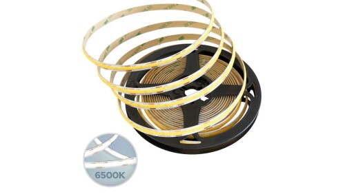 Taśma NASTRO LED COB 12W/m CW barwa zimna, DC 12V, 480LED/m, CRI90, IP22,6000K, 5m rolka, EDO777650