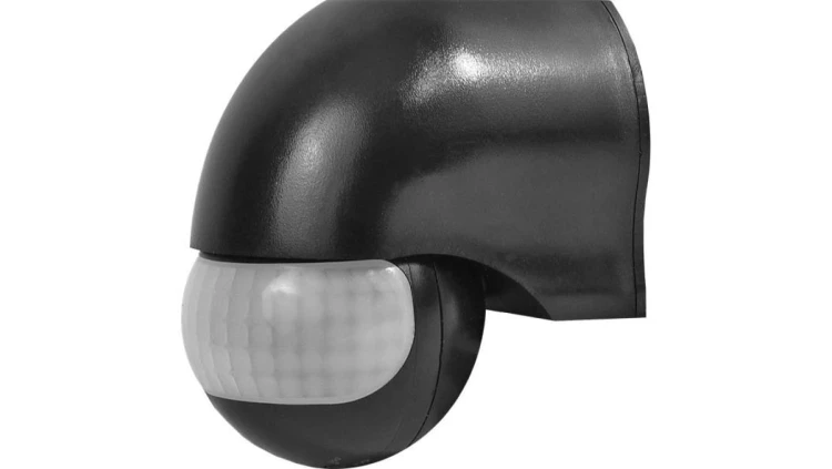 Czujnik ruchu PIR, 180, 1200W, IP44, regulacja pionowa i pozioma, czarny