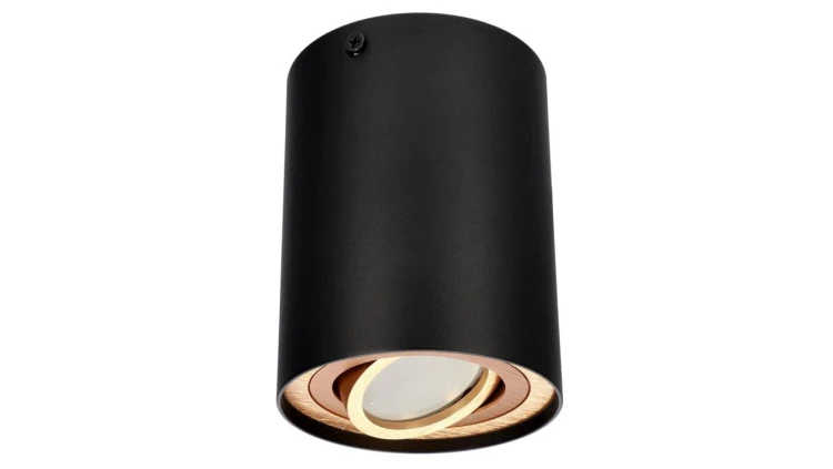 Punktowa oprawa sufitowa natynkowa SKAND 1 Black Gold GU10 IP20 krągła czarna złota EDO777224