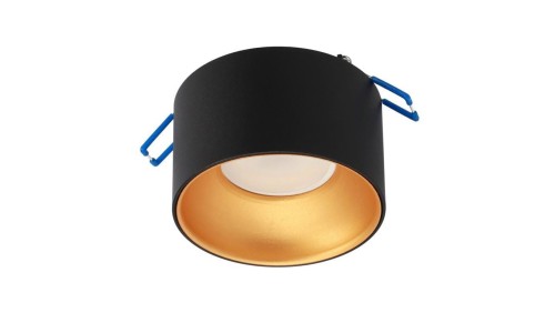 Oprawa sufitowa wpuszczana ZAMA Black Gold S IP20, okrągła czarna, środek złoty EDO777452 EDO