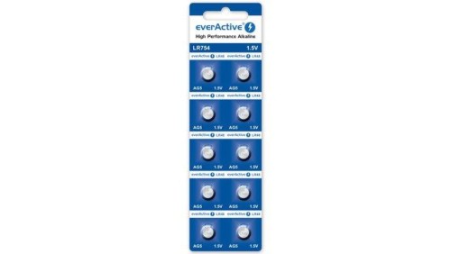 10 x bateria alkaliczna mini everActive AG5 G5 LR754 LR48