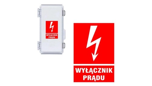 Trytyt Tablica samoprzylepna 74x105 WYŁĄCZNIK PRĄDU NOZ3-WP