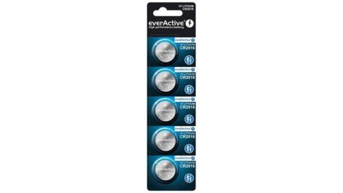 5 x bateria litowa mini everActive CR2016