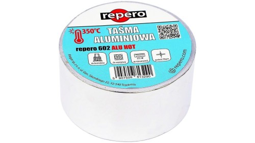 Taśma aluminiowa do kominka o wysokiej odporności termicznej (do +350C) REPERO 602 ALU HOT 50mm/50m