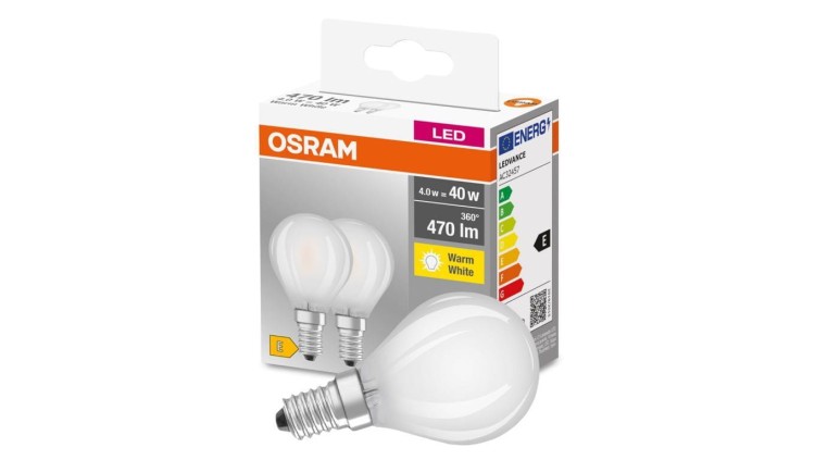 2PAK Żarówka LED E14 P45 4W = 40W 470lm 2700K Ciepła OSRAM Base