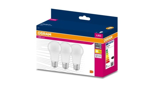 3PAK Żarówka LED E27 A60 10W = 75W 1055lm 2700K Ciepła OSRAM Value