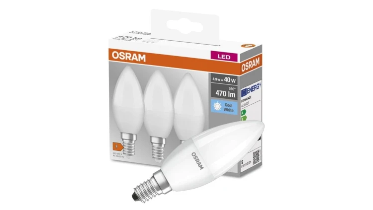 3PAK Żarówka LED E14 B35 5W = 40W 470lm 4000K Neutralna OSRAM