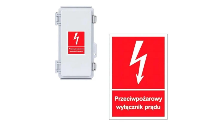 Trytyt Tablica samoprzylepna 74x105 PRZECIWPOŻAROWY WYŁĄCZNIK PRĄDU NOZ3-PPOZWP