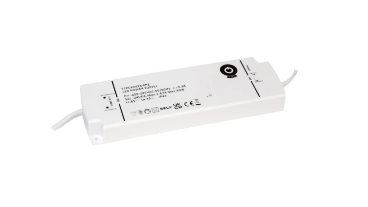 Zasilacz LED 40W 24V 1.67A IP44 SLIM meblowy, do luster FTPC40V24-FP2 POSPOWER